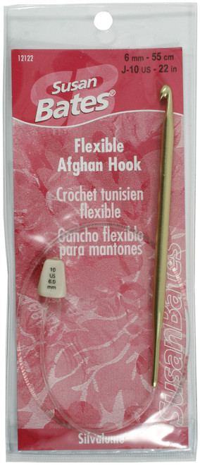 Susan Bates Silvalume Aluminum Afghan Crochet Hook 22"-Size J10/6mm - 12122-J 10 - 077216007703 Susan Bates Silvalume Aluminum Afghan Crochet Hook 22"-Size J10/6mm - 12122-J 10 - 077216007703