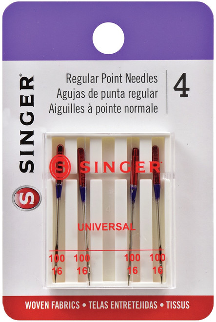 Singer Universal Regular Point Machine Needles-Size 16/100 4/Pkg 4731 - 075691047313