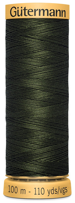 Gutermann Natural Cotton Thread 110yd-Black Olive 103C-8680 - 077780011526