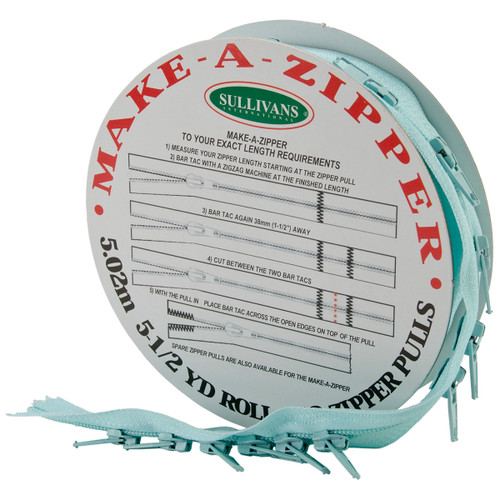 Sullivans Make-A-Zipper Kit 5.5yd-Aqua Blue - 960-86 - 739301960866