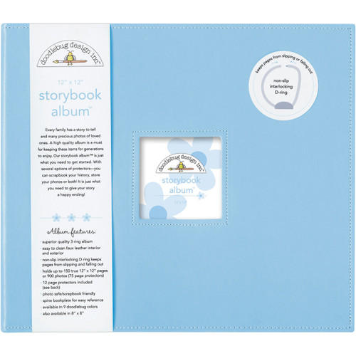 Doodlebug Storybook D-Ring Album 12"X12"-Bubble Blue DBSBA12-3199 - 842715031999