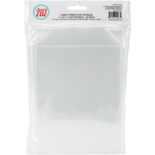 Avery Elle Stamp & Die Storage Pockets 50/Pkg-Large 5.5"X7.375" - SS-5001 - 811568024632