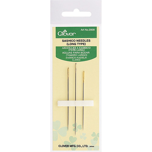 Clover Sashico Needles Long-Assorted Sizes 3/Pkg - 2009C - 051221407109