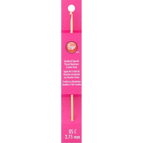 Boye Aluminum Crochet Hook 6"-Size C2/2.75mm - 3326218C - 070659777578 Boye Aluminum Crochet Hook 6"-Size C2/2.75mm - 3326218C - 070659777578