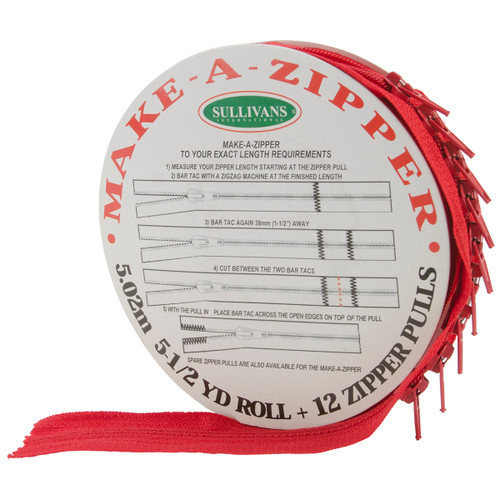 Sullivans Make-A-Zipper Kit 5.5yd-Red 951-53 - 739301951536