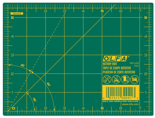 OLFA Double-Sided Self-Healing Cutting Mat 6"X8"-9952