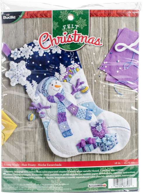 Bucilla - Felt Stocking Applique Kit 18 Long - Ahoy Santa (89466E)