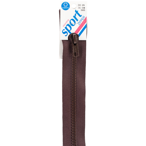 Coats Sport Separating Zipper 30"-Brown - F43 30-56B - 073650845628
