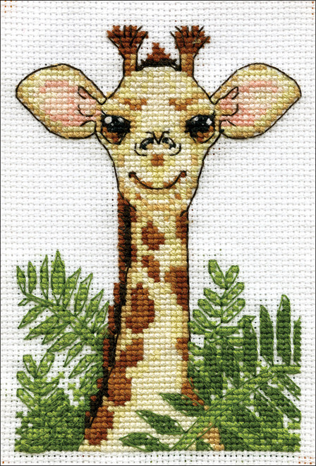 Design Works Stitch & Mat Counted Cross Stitch Kit 3"X4.5"-Giraffe (18 Count) DW4475