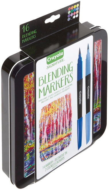 Crayola Signature Blending Markers W/Tin-Assorted Colors 14/Pkg - 58-6502