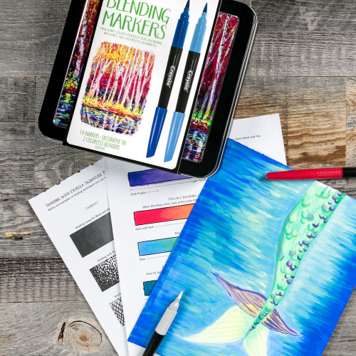 Crayola Signature Blending Markers W/Tin-Assorted Colors 14/Pkg 58-6502