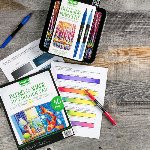 Crayola Signature Blending Markers W/Tin-Assorted Colors 14/Pkg - 58-6502