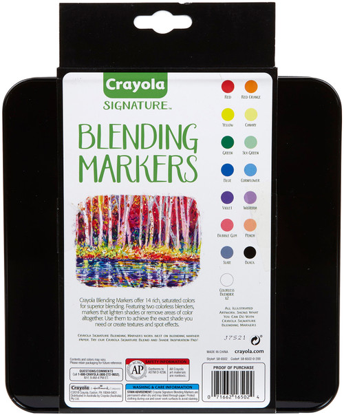Crayola Signature Blending Markers W/Tin-Assorted Colors 14/Pkg 58-6502