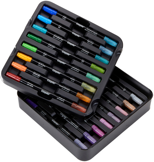 Crayola Signature Sketch & Detail Dual-Tip Markers W/Tin-Assorted Colors 16/Pkg - 58-6511 Crayola Signature Sketch & Detail Dual-Tip Markers W/Tin-Assorted Colors 16/Pkg - 58-6511