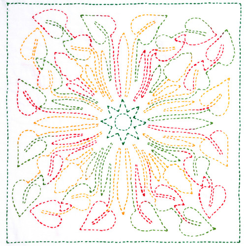 Tulip Sashiko World Hawaii Stamped Embroidery Kit-Anthurium KSW-003E