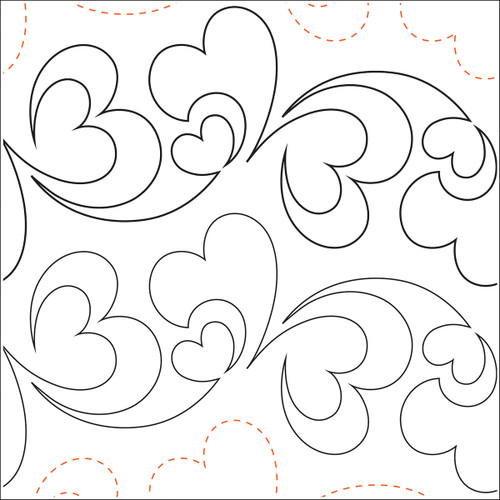 Quilting Creations Printed Tear Away Quilting Paper 4/Pkg-Pieces Of My Heart 5.25" - UTA1009