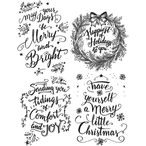 Tim Holtz Cling Stamps 7"X8.5"-Doodle Greetings #1 CMS-285