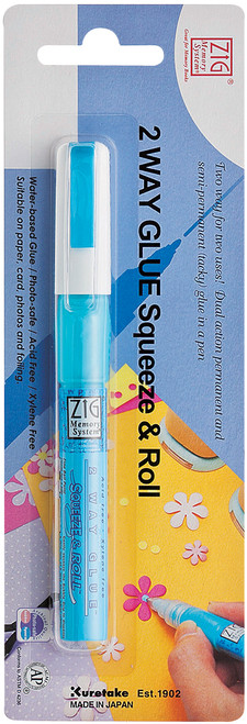 Zig 2-Way Glue Pen Carded-Squeeze & Roll - MSB10M1P - 4901427975659