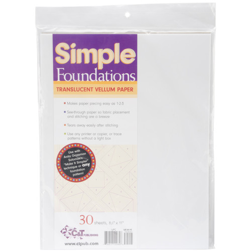 C&T Publishing Simple Foundations Translucent Vellum Paper-8.5"X11" 25/Pkg - 10984 - 97815712082179781571208217