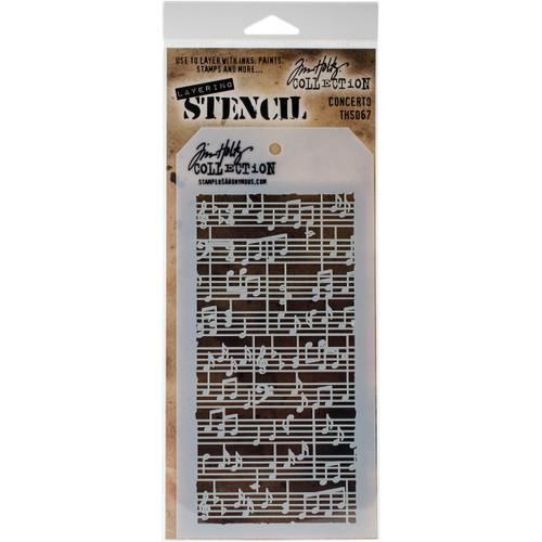 Tim Holtz Layered Stencil 4.125"X8.5"-Concerto THS-067 - 653341053213