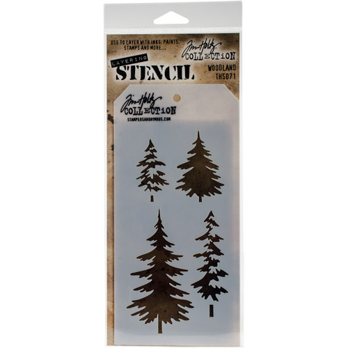 Tim Holtz Layered Stencil 4.125"X8.5"-Woodland THS-071 - 653341052810