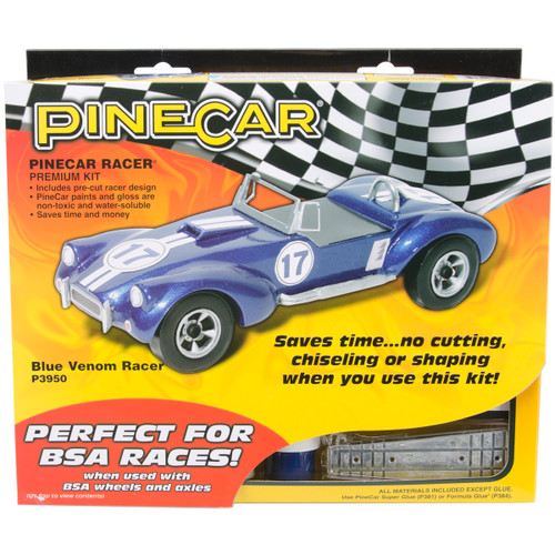 Pine Car Derby Racer Premium Kit-Blue Venom - P3950 - 724771039501
