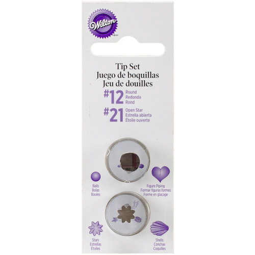 Decorating Tip Set -#12 Round & #21 Star W418SET-2112 - 070896042415