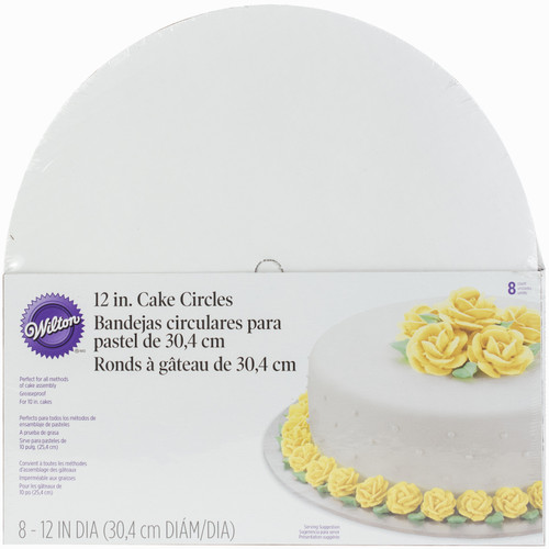 Wilton Cake Boards 8/Pkg-12" Round White W2104129 - 070896211293