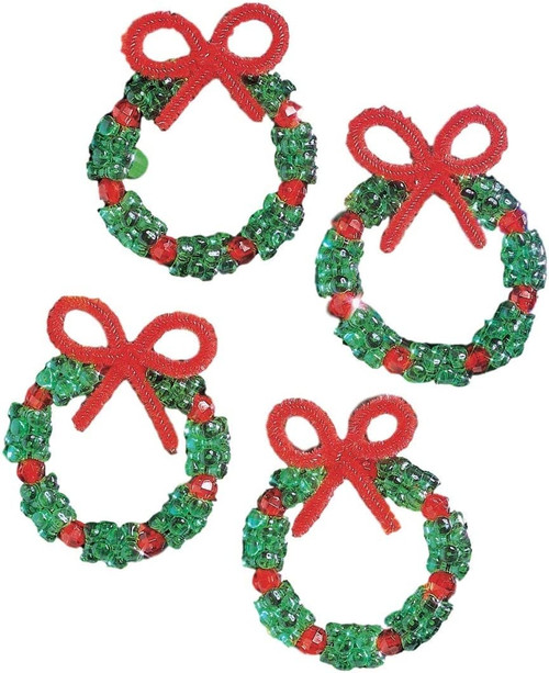 The Beadery Holiday Beaded Ornament Kit-Holiday Wreaths 2.25" Makes 16 BOK-5484 - 045155887359