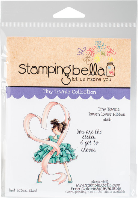 Stamping Bella Cling Stamps-Tiny Townie-Raven Loves Ribbon EB614 - 666307906140