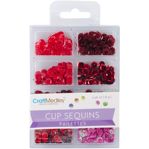 Craft Medley(TM) Creative Essentials Cup Sequins 7mm 0.56oz-Rouge GC457-H - 775749155112