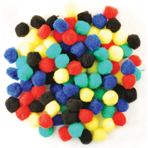 Krafty Kids Pom-Poms .75" 100/Pkg-Primary KC209-A