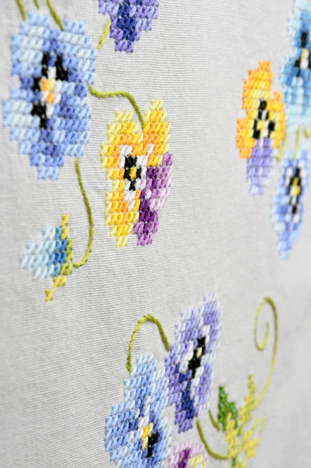 Vervaco Stamped Table Runner Cross Stitch Kit 16"X40"-Pretty Pansies - V0145233 Vervaco Stamped Table Runner Cross Stitch Kit 16"X40"-Pretty Pansies - V0145233