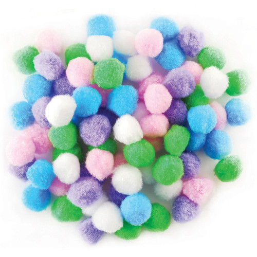 Krafty Kids Pom-Poms 1" 80/Pkg-Pastel - KC210-B