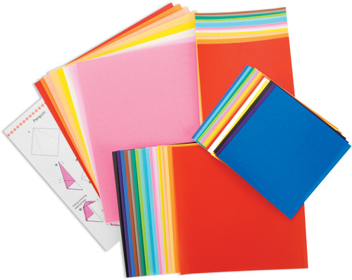 Yasutomo Fold 'Ems Solid Origami Paper 55/Pkg-Assorted Colors & Sizes - 4103
