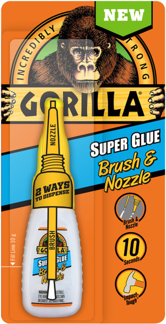 Gorilla Super Glue W/Brush & Nozzle-.35oz - 7500101