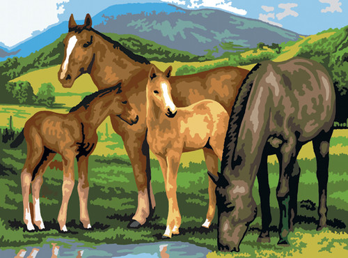 Royal & Langnickel(R) Large Paint By Number Kit 15.4"X11.25"-Horse & Foals - PJL-13 - 090672994127 Royal & Langnickel(R) Large Paint By Number Kit 15.4"X11.25"-Horse & Foals - PJL-13 - 090672994127