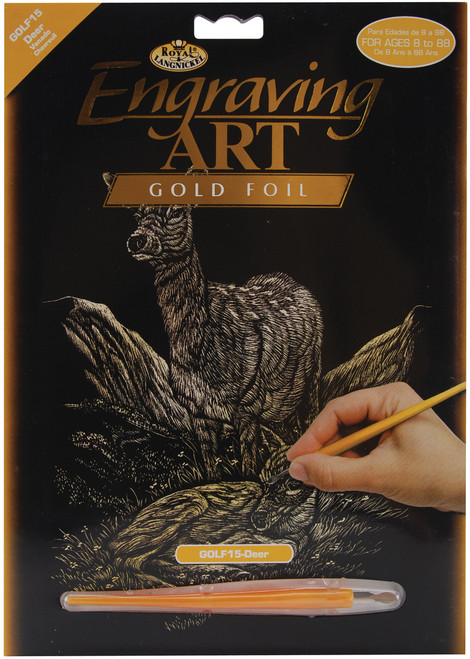 Royal & Langnickel(R) Gold Foil Engraving Art Kit 8"X10"-Deer - GOLDFL-15 - 090672013224