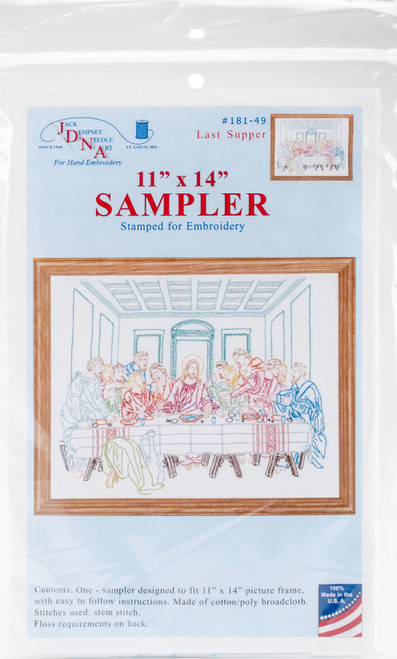 Jack Dempsey Stamped White Sampler 11"X14"-Last Supper 181 49 - 013155130492