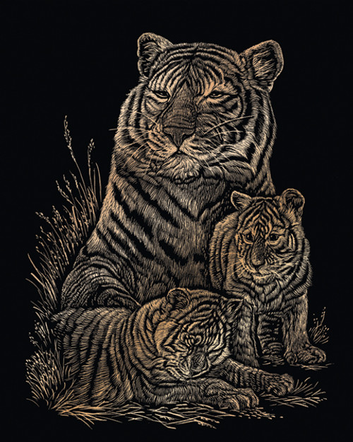 Royal & Langnickel(R) Copper Foil Engraving Art Kit 8"X10"-Tiger & Cubs - COPRFL-12