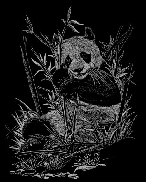 Royal & Langnickel(R) Silver Foil Engraving Art Kit 8"X10"-Panda - SILVFL-12