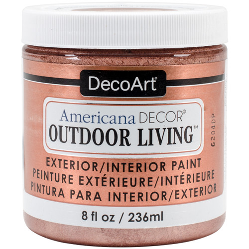 Americana Decor Outdoor Living Metallic Paint 8oz-Rose Gold ADOLM-30 - 766218091482