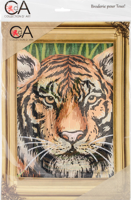 Collection D'Art Stamped Needlepoint Kit 8.6"X11.8"-Tiger CD6253K - 52065751625315206575162531