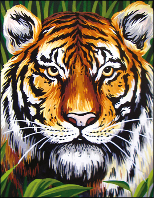 Collection D'Art Stamped Needlepoint Kit 8.6"X11.8"-Tiger CD6253K