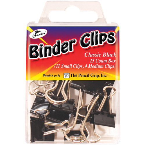 The Pencil Grip Binder Clips 15/Pkg-Black - TPG-181 - 634901001813