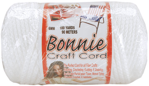 Pepperell Bonnie Macrame Craft Cord 6mmX100yd-White - BB6-100-001 - 725879670016