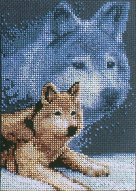 Janlynn Mini Counted Cross Stitch Kit 5"X7"-Forever Wild Wolf (11 Count) 13-0309