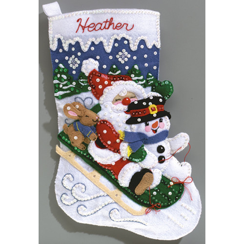 Janlynn Felt Stocking Applique Kit 16.5" Long-Christmas Fun - 90-0051 Janlynn Felt Stocking Applique Kit 16.5" Long-Christmas Fun - 90-0051