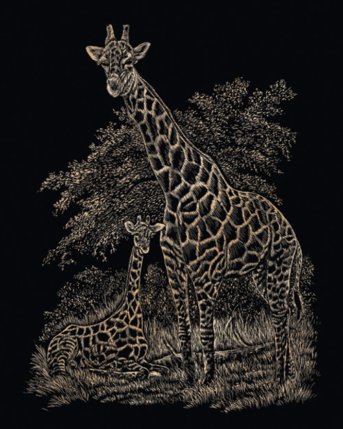 Royal & Langnickel(R) Copper Foil Engraving Art Kit 8"X10"-Giraffe & Baby - COPRFL-16