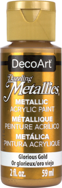 DecoArt Dazzling Metallics Acrylic Paint 2oz-Glorious Gold DM-DA071 - 016455171301
